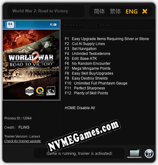 Treinador liberado para World War 2: Road to Victory [v1.0.1]