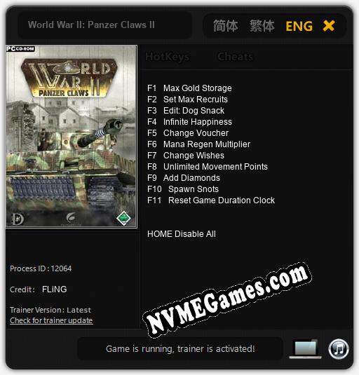 World War II: Panzer Claws II: Cheats, Trainer +11 [FLiNG]