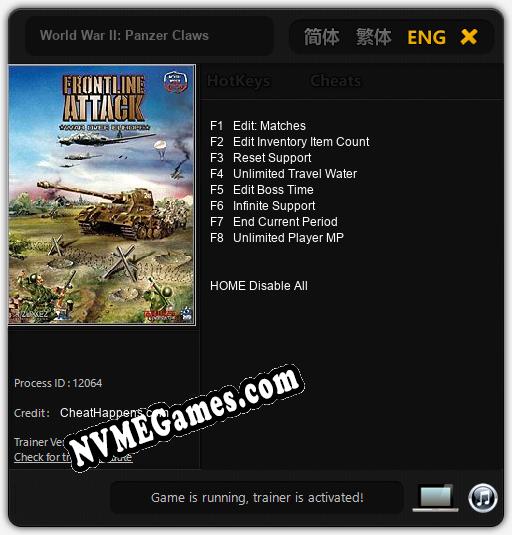 World War II: Panzer Claws: Cheats, Trainer +8 [CheatHappens.com]