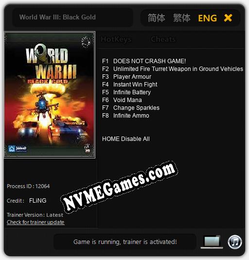 World War III: Black Gold: Cheats, Trainer +8 [FLiNG]