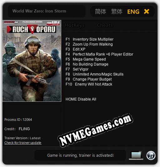 World War Zero: Iron Storm: Trainer +10 [v1.2]