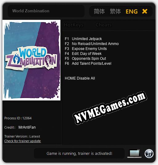 World Zombination: Cheats, Trainer +6 [MrAntiFan]