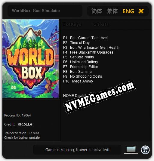 WorldBox: God Simulator: Treinador (V1.0.7)