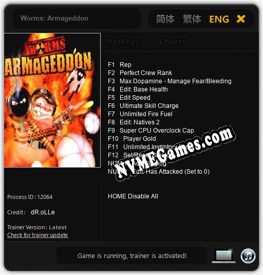 Worms: Armageddon: Trainer +14 [v1.1]