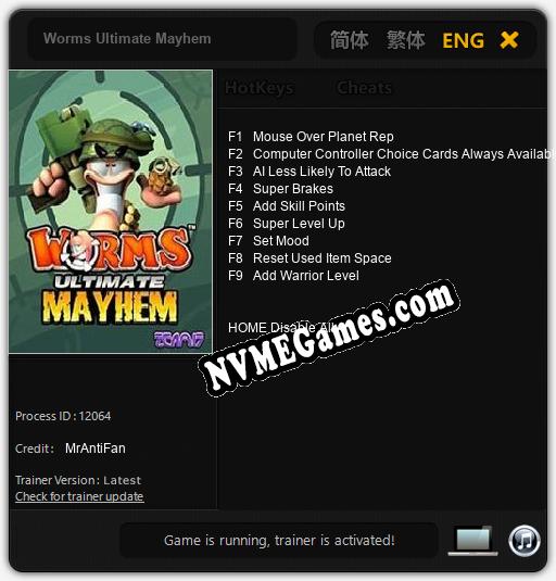 Worms Ultimate Mayhem: Cheats, Trainer +9 [MrAntiFan]