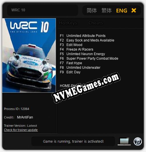 Treinador liberado para WRC 10 [v1.0.5]