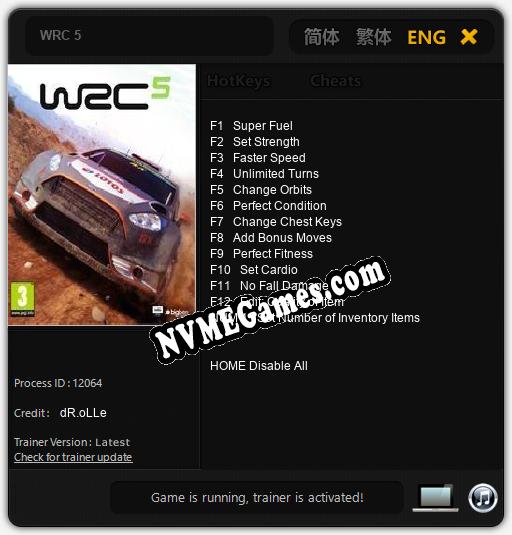 WRC 5: Treinador (V1.0.37)