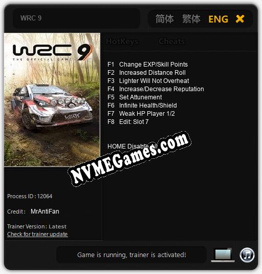 WRC 9: Treinador (V1.0.21)