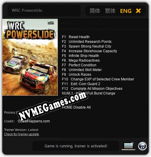 WRC Powerslide: Trainer +13 [v1.1]