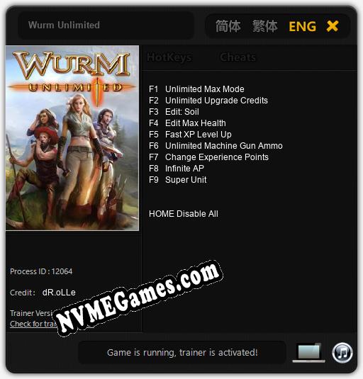 Wurm Unlimited: Trainer +9 [v1.7]