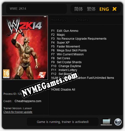 Treinador liberado para WWE 2K14 [v1.0.9]