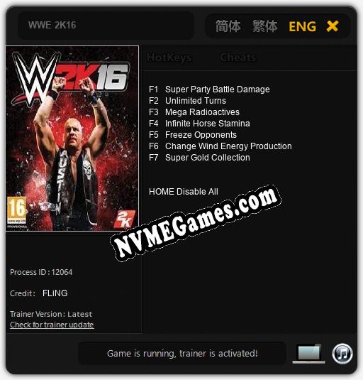 WWE 2K16: Treinador (V1.0.30)