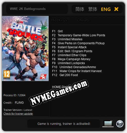 WWE 2K Battlegrounds: Cheats, Trainer +12 [FLiNG]