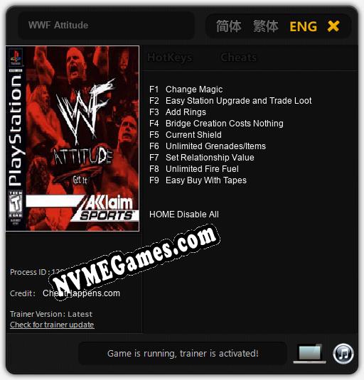 WWF Attitude: Trainer +9 [v1.1]