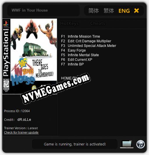 WWF in Your House: Trainer +7 [v1.7]