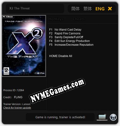 X2 The Threat: Trainer +5 [v1.3]