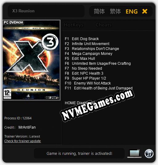 X3 Reunion: Cheats, Trainer +11 [MrAntiFan]