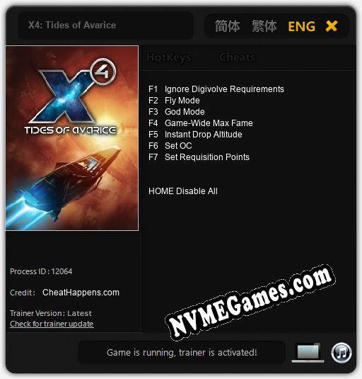 X4: Tides of Avarice: Cheats, Trainer +7 [CheatHappens.com]