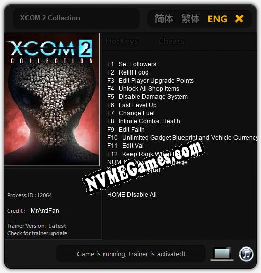 XCOM 2 Collection: Trainer +14 [v1.6]