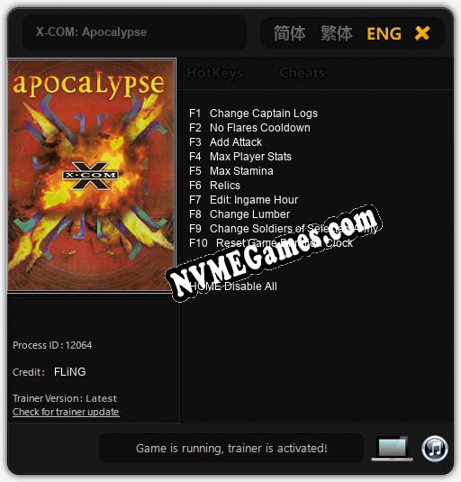 X-COM: Apocalypse: Cheats, Trainer +10 [FLiNG]