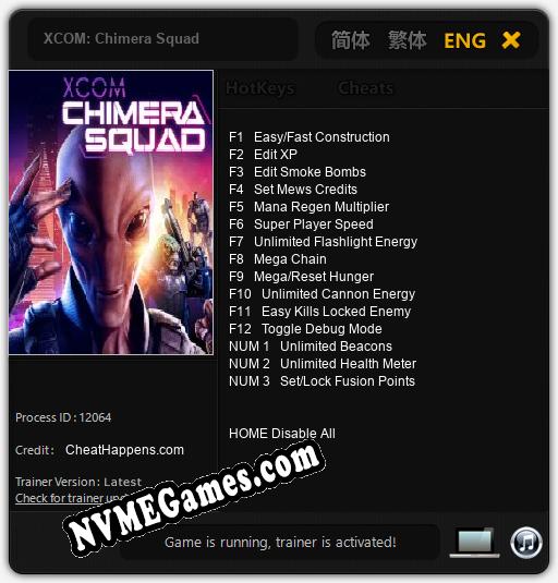XCOM: Chimera Squad: Trainer +15 [v1.1]