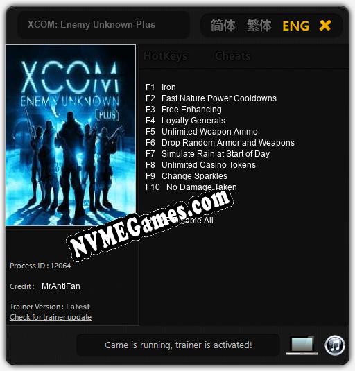 XCOM: Enemy Unknown Plus: Trainer +10 [v1.7]