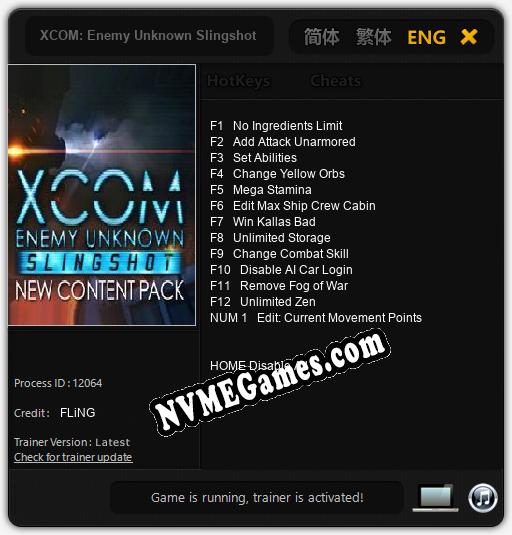 XCOM: Enemy Unknown Slingshot: Trainer +13 [v1.3]