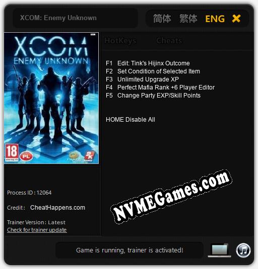 XCOM: Enemy Unknown: Trainer +5 [v1.9]