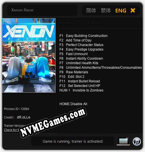 Xenon Racer: Trainer +13 [v1.6]