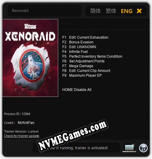 Xenoraid: Cheats, Trainer +9 [MrAntiFan]