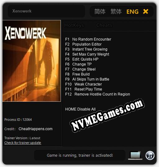 Xenowerk: Cheats, Trainer +12 [CheatHappens.com]