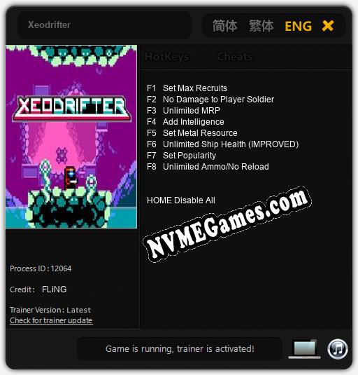 Xeodrifter: Cheats, Trainer +8 [FLiNG]