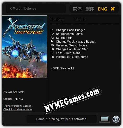 X-Morph: Defense: Trainer +8 [v1.4]