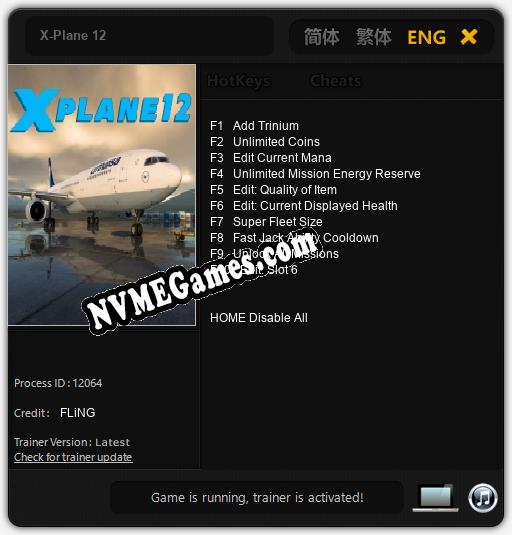 X-Plane 12: Treinador (V1.0.58)