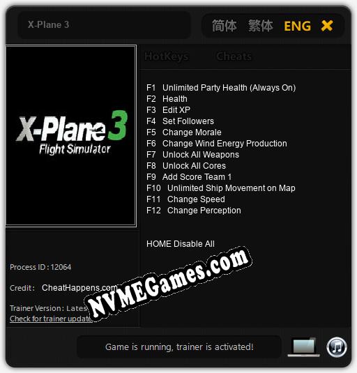 X-Plane 3: Cheats, Trainer +12 [CheatHappens.com]