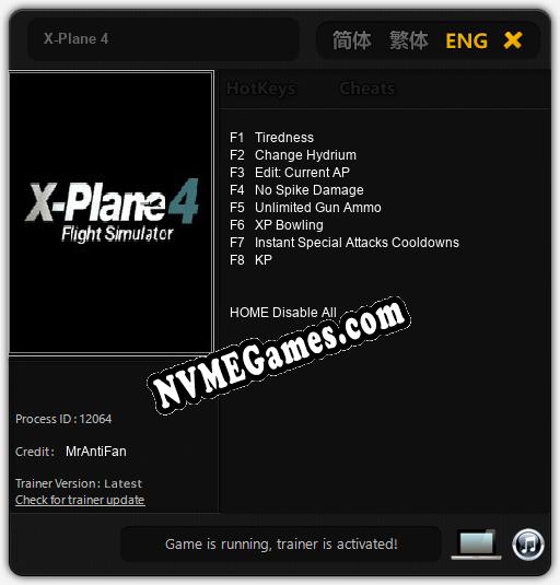 X-Plane 4: Trainer +8 [v1.7]