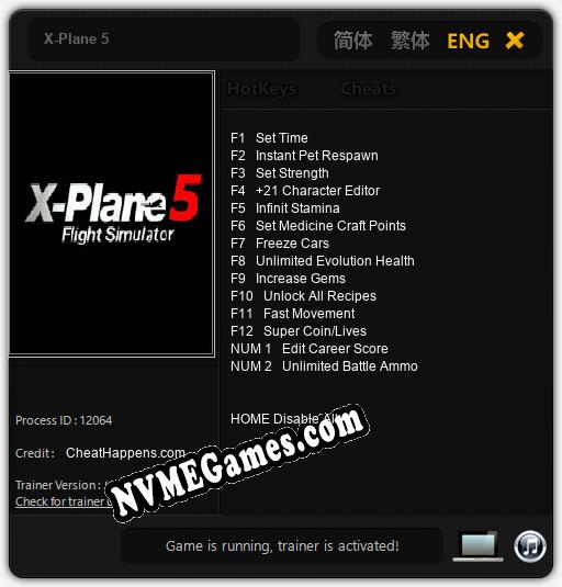 X-Plane 5: Trainer +14 [v1.6]