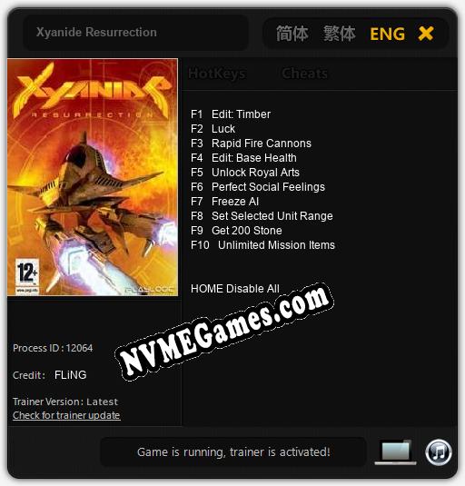 Xyanide Resurrection: Trainer +10 [v1.2]