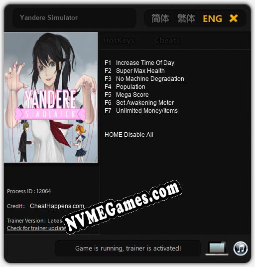 Yandere Simulator: Cheats, Trainer +7 [CheatHappens.com]