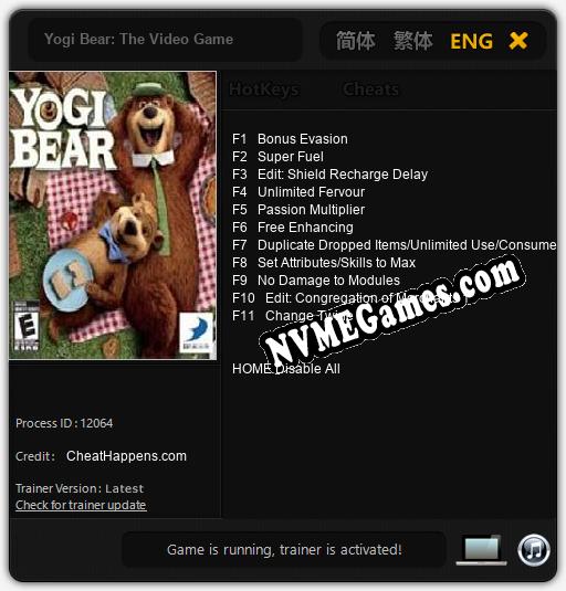 Yogi Bear: The Video Game: Treinador (V1.0.51)