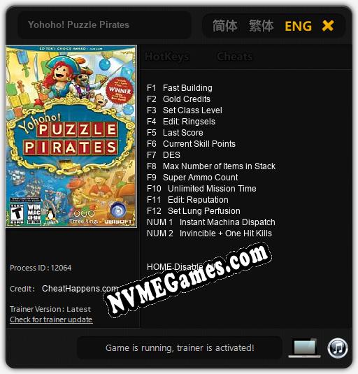 Treinador liberado para Yohoho! Puzzle Pirates [v1.0.5]