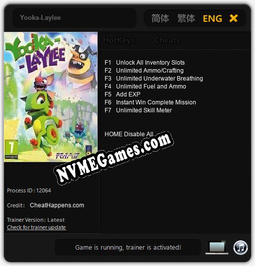 Yooka-Laylee: Cheats, Trainer +7 [CheatHappens.com]