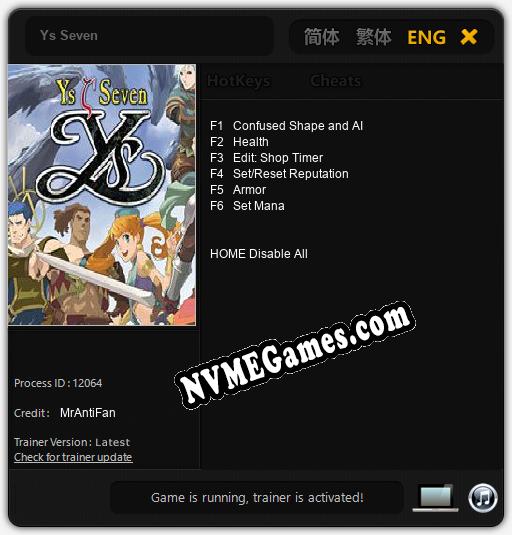 Ys Seven: Treinador (V1.0.59)