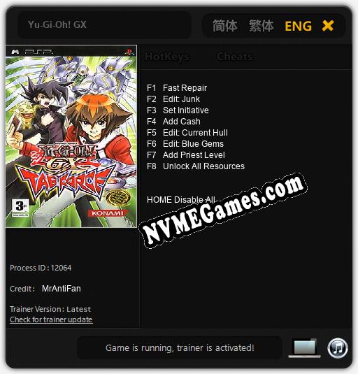 Treinador liberado para Yu-Gi-Oh! GX [v1.0.9]