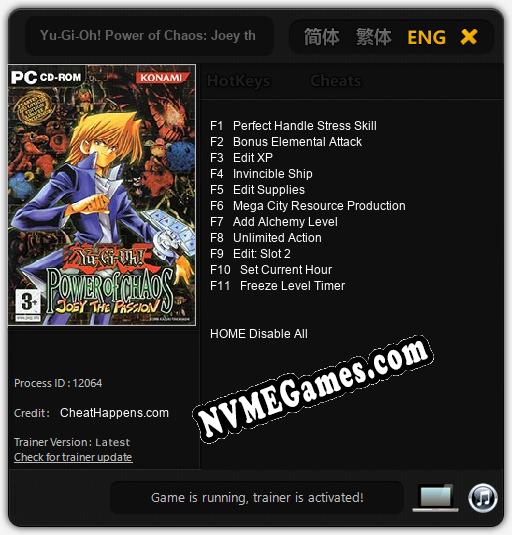 Yu-Gi-Oh! Power of Chaos: Joey the Passion: Cheats, Trainer +11 [CheatHappens.com]