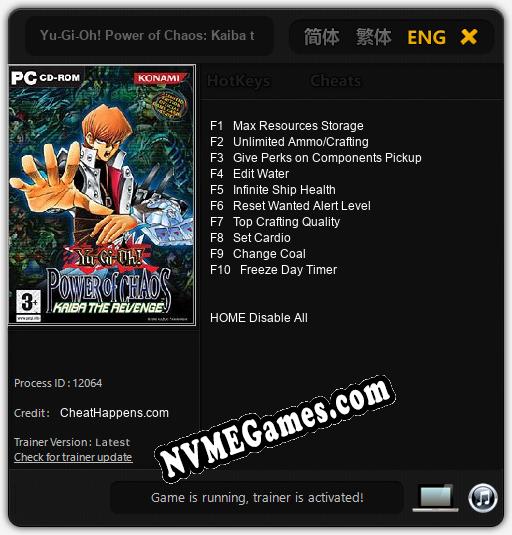 Yu-Gi-Oh! Power of Chaos: Kaiba the Revenge: Treinador (V1.0.88)