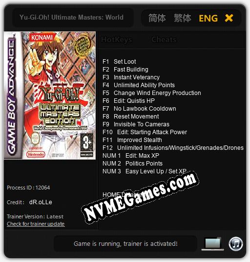 Treinador liberado para Yu-Gi-Oh! Ultimate Masters: World Championship Tournament 2006 [v1.0.1]