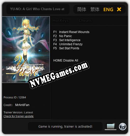 YU-NO: A Girl Who Chants Love at the Bound of this World: Treinador (V1.0.93)