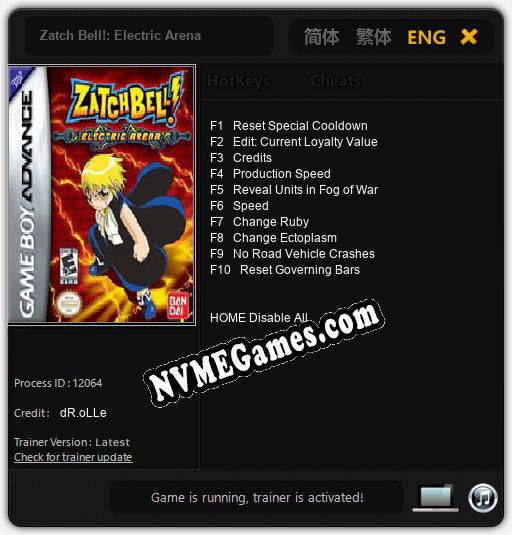 Treinador liberado para Zatch Bell!: Electric Arena [v1.0.8]