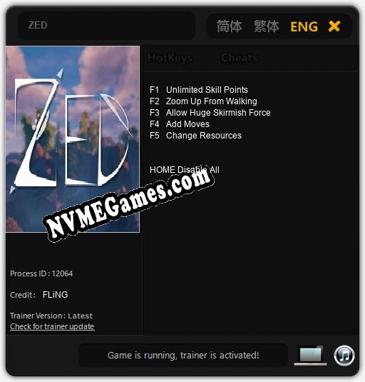 ZED: Cheats, Trainer +5 [FLiNG]